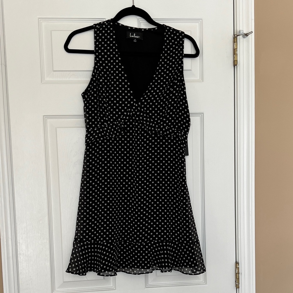 Lulu's Black and White Polka Dot Mini Dress